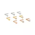 Multi-Pack CZ Silvertone Goldtone and Rose Goldtone L-Bend Nose Rings 9 Pack - 20 Gauge at Spencer's