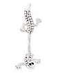 CZ and Silverplated Lizard Fixed Banana Belly Ring - 14 Gauge