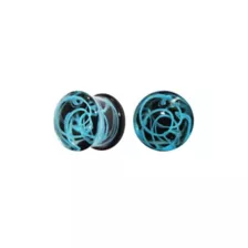 Blue Swirl Glass Plugs at Spencer's