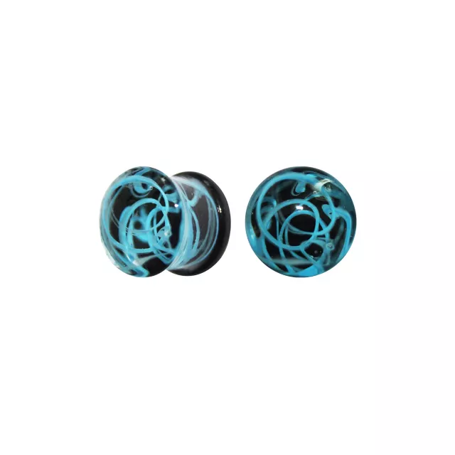 Blue Swirl Glass Plugs at Spencer's