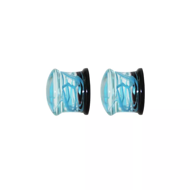 Blue Swirl Glass Plugs at Spencer's