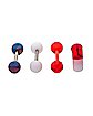 Multi-Pack Pill Red and White Barbells 4 Pack - 14 Gauge