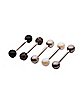 Multi-Pack Glitter and Iridescent Barbells 5 Pack - 14 Gauge