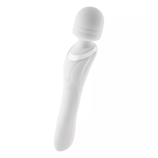 White Wiggle Wand Double-Ended Rechargeable Massager 9.2 Inch - Hott Love Extreme at Spencer's