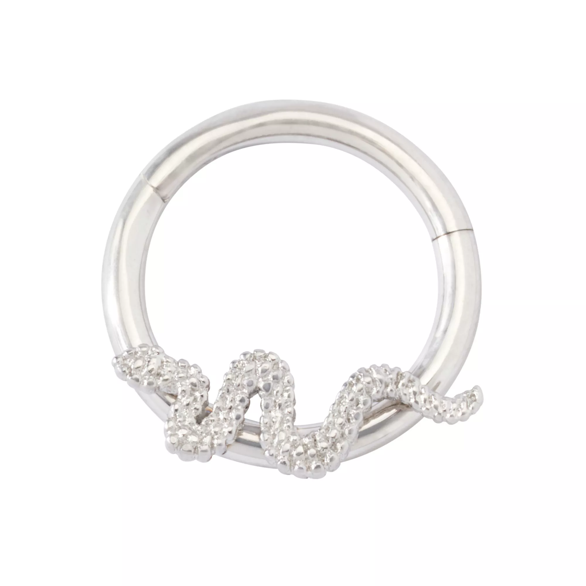 Silverplated Snake Cartilage Hinged Hoop Ring - 16 Gauge at Spencer's