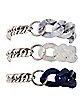 Multi-Pack Silvertone Blue and White Chain Bracelets - 3 Pack