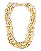 Goldtone Woven Thick Chain Necklace