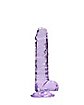 Clear Realistic Suction Cup Dildo with Balls - 7 Inch