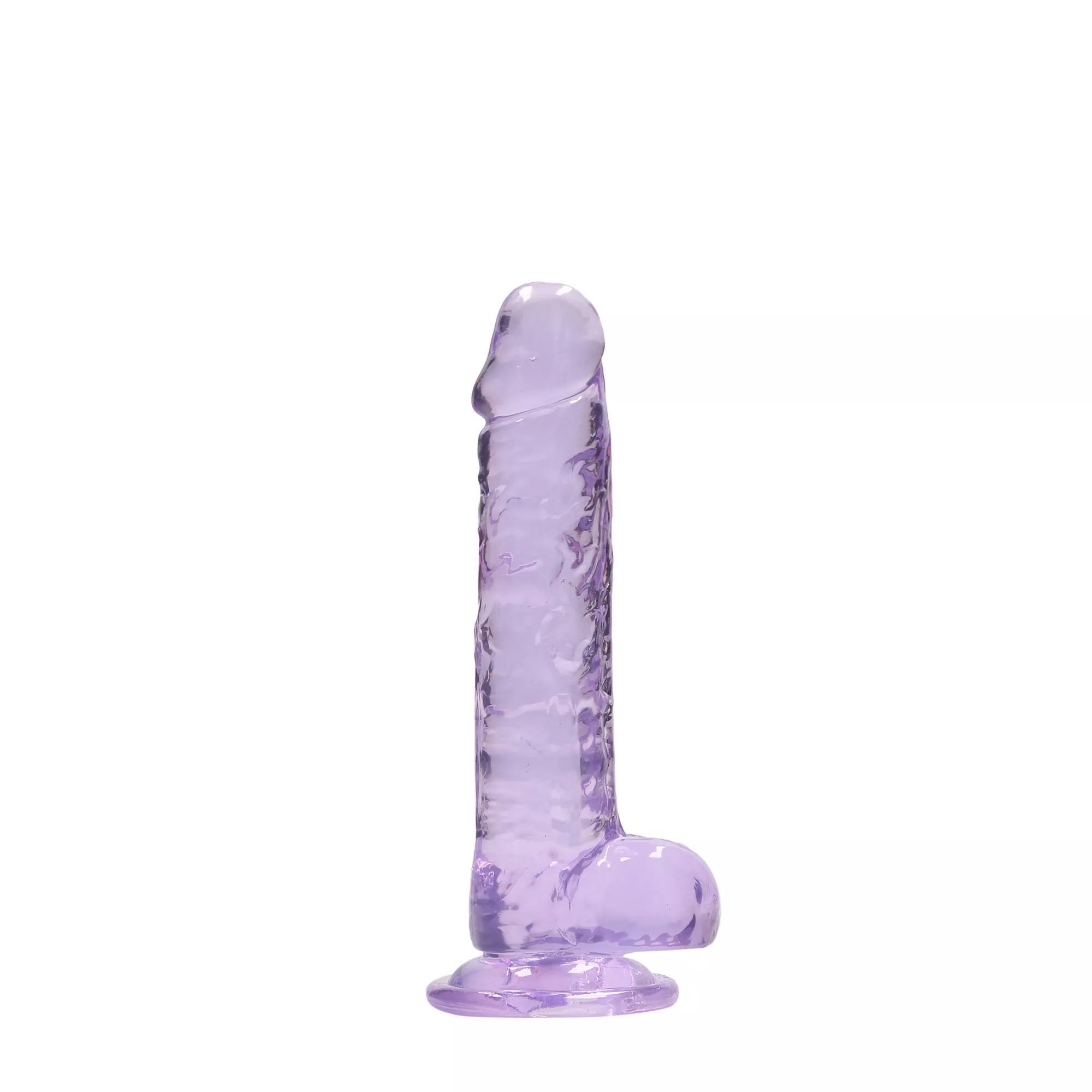 Clear Realistic Suction Cup Dildo with Balls - 7 Inch at Spencer's