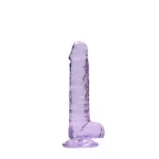 Clear Realistic Suction Cup Dildo with Balls - 7 Inch at Spencer's