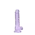 Clear Realistic Suction Cup Dildo with Balls - 7 Inch at Spencer's
