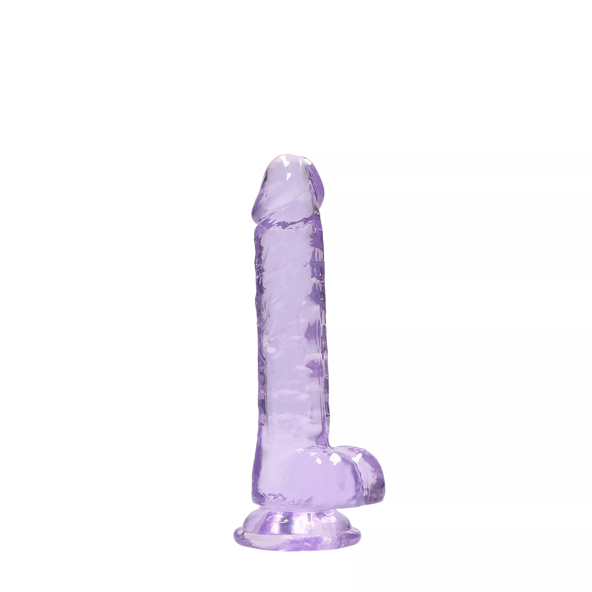Clear Realistic Suction Cup Dildo with Balls - 7 Inch at Spencer's