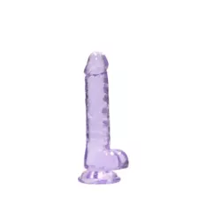 Clear Realistic Suction Cup Dildo with Balls - 7 Inch at Spencer's