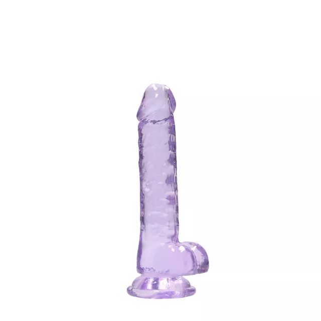 Clear Realistic Suction Cup Dildo with Balls - 7 Inch at Spencer's