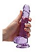 Clear Realistic Suction Cup Dildo with Balls - 7 Inch