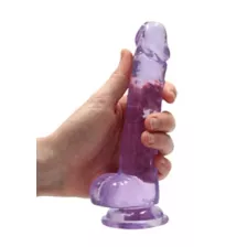 Clear Realistic Suction Cup Dildo with Balls - 7 Inch at Spencer's