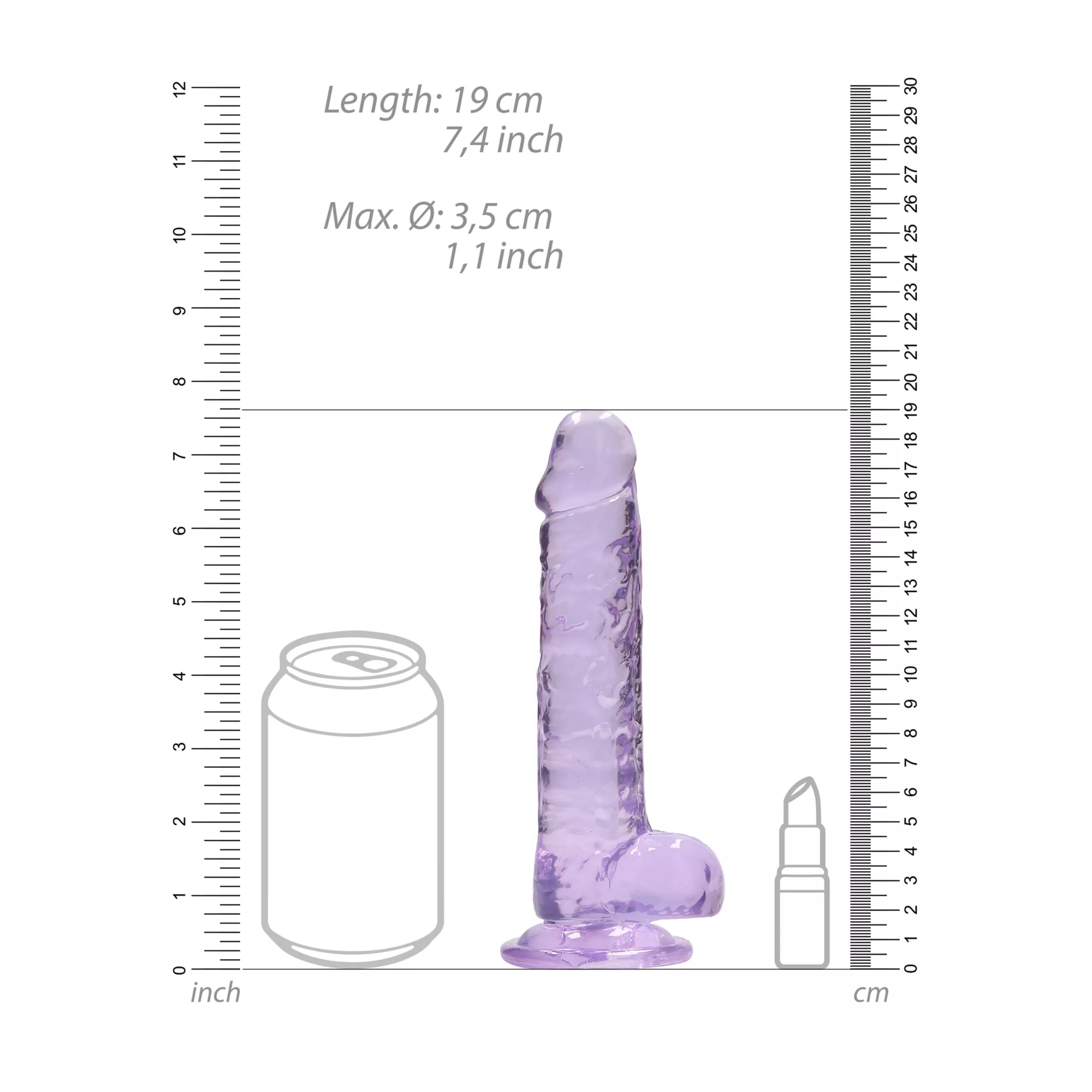 Clear Realistic Suction Cup Dildo with Balls - 7 Inch at Spencer's