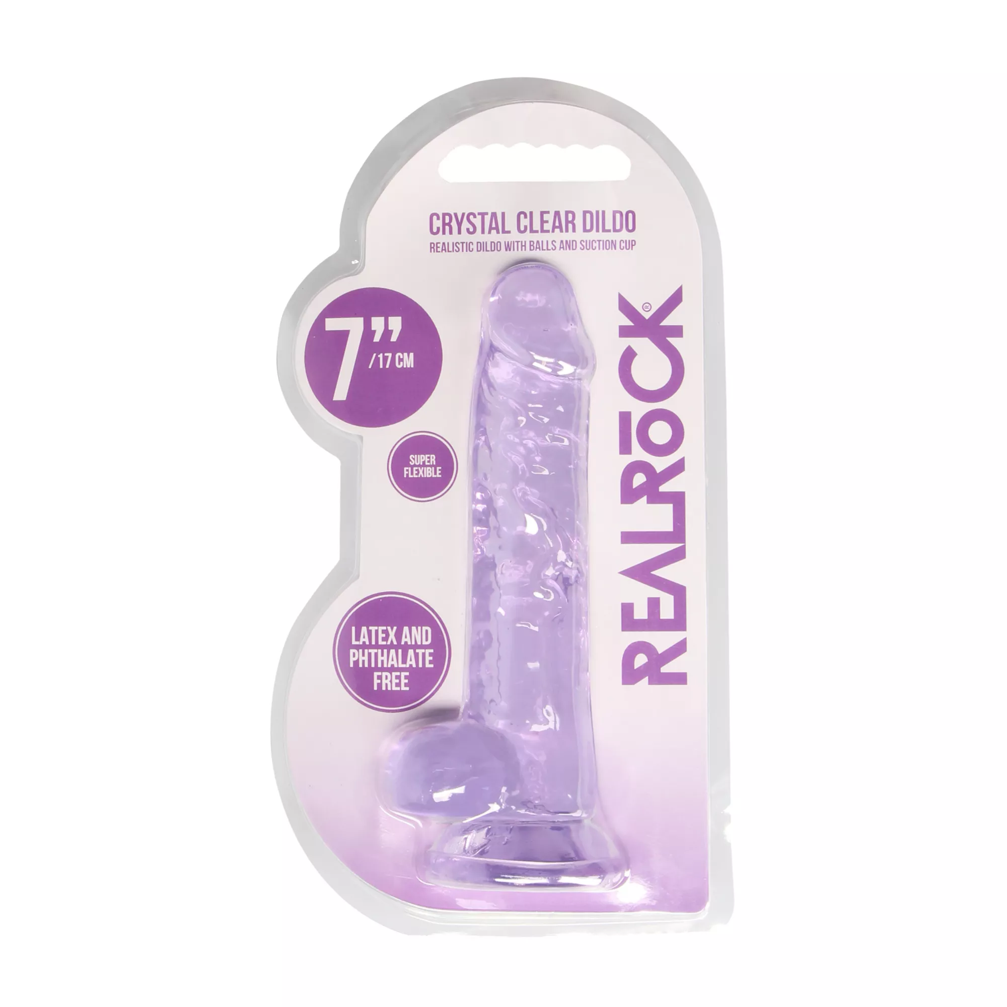 Clear Realistic Suction Cup Dildo with Balls - 7 Inch at Spencer's