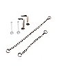 Multi-Pack CZ L-Bend Nose Rings and Nose Chains 2 Pair - 18 Gauge
