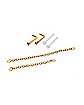 Multi-Pack CZ Goldplated L-Bend Nose Rings and Nose Chains 2 Pair - 18 Gauge