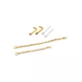 Multi-Pack CZ Goldplated L-Bend Nose Rings and Nose Chains 2 Pair - 18 Gauge at Spencer's