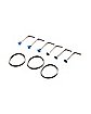 Multi-Pack Blue Opal-Effect L-Bend Nose Rings and Hoop Nose Rings 9 Pack - 20 Gauge