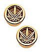 Weed Leaf Double Flare Tunnel Plugs