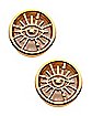 Goldplated Third Eye Double Flare Plugs