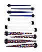 Multi-Pack Rainbow and Blue Taper Ear Stretching Kit - 6 Pair