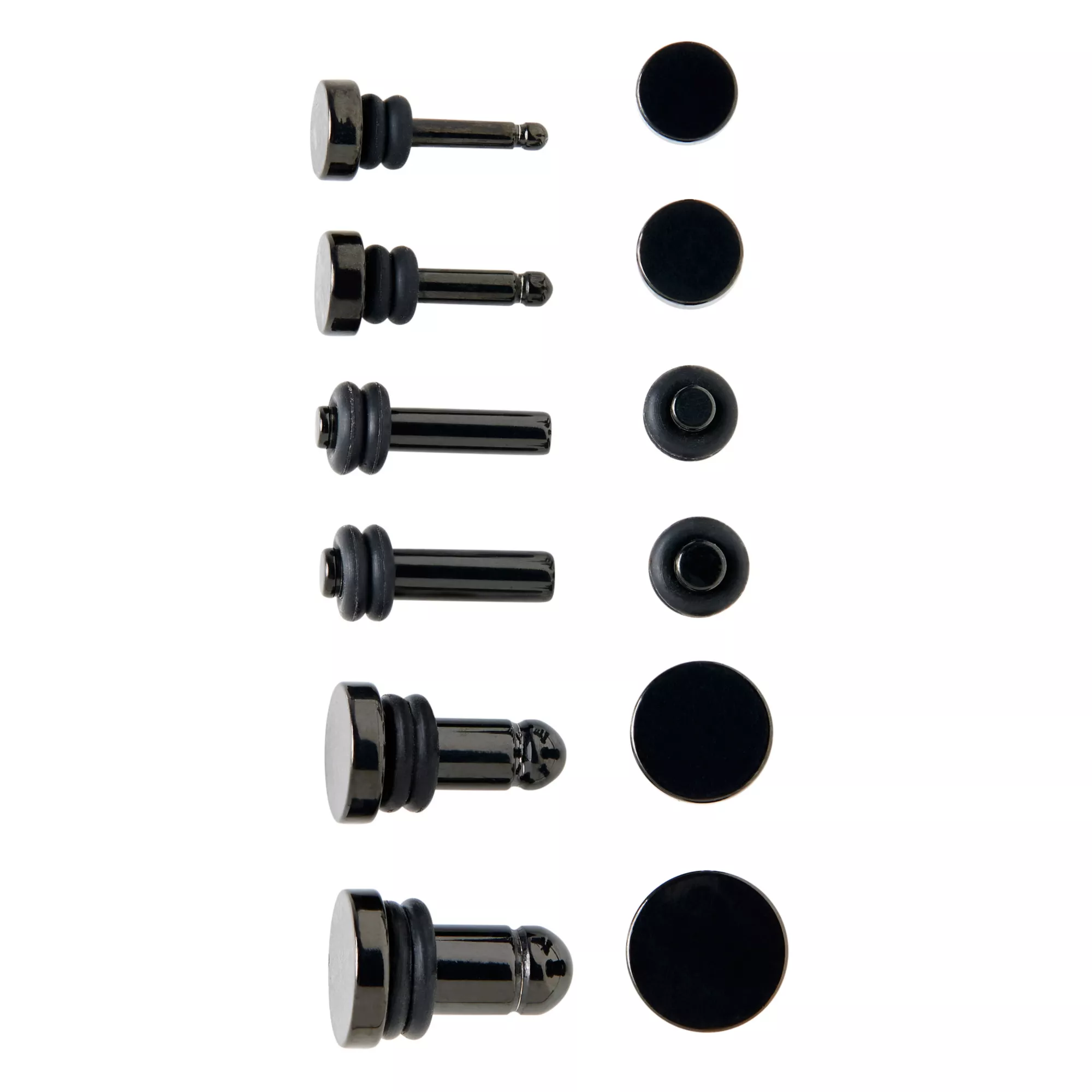Multi-Pack Flat Top Black Plug Set - 6 Pair at Spirit Halloween