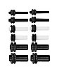 Multi-Pack Black and White Rose Plugs 6 Pair - 14-4 Gauge