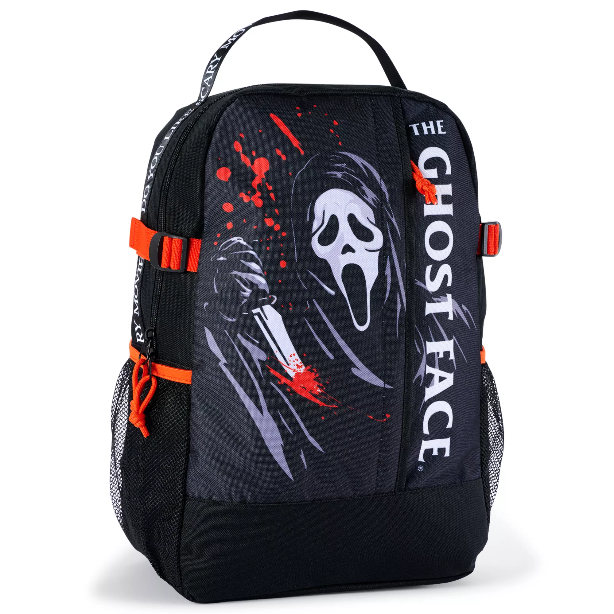 Black Ghost Face Logo Backpack at Spencer's