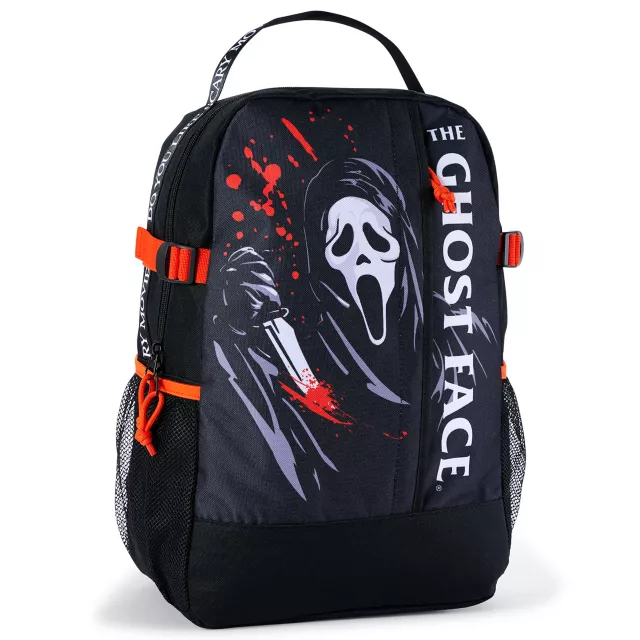 Black Ghost Face Logo Backpack at Spencer's