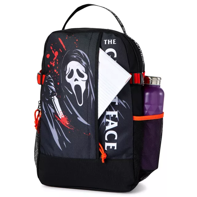 Black Ghost Face Logo Backpack at Spencer's