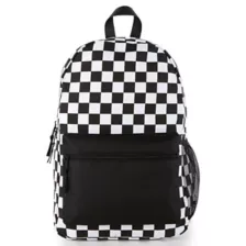 Black and White Checkered Backpack at Spencer's