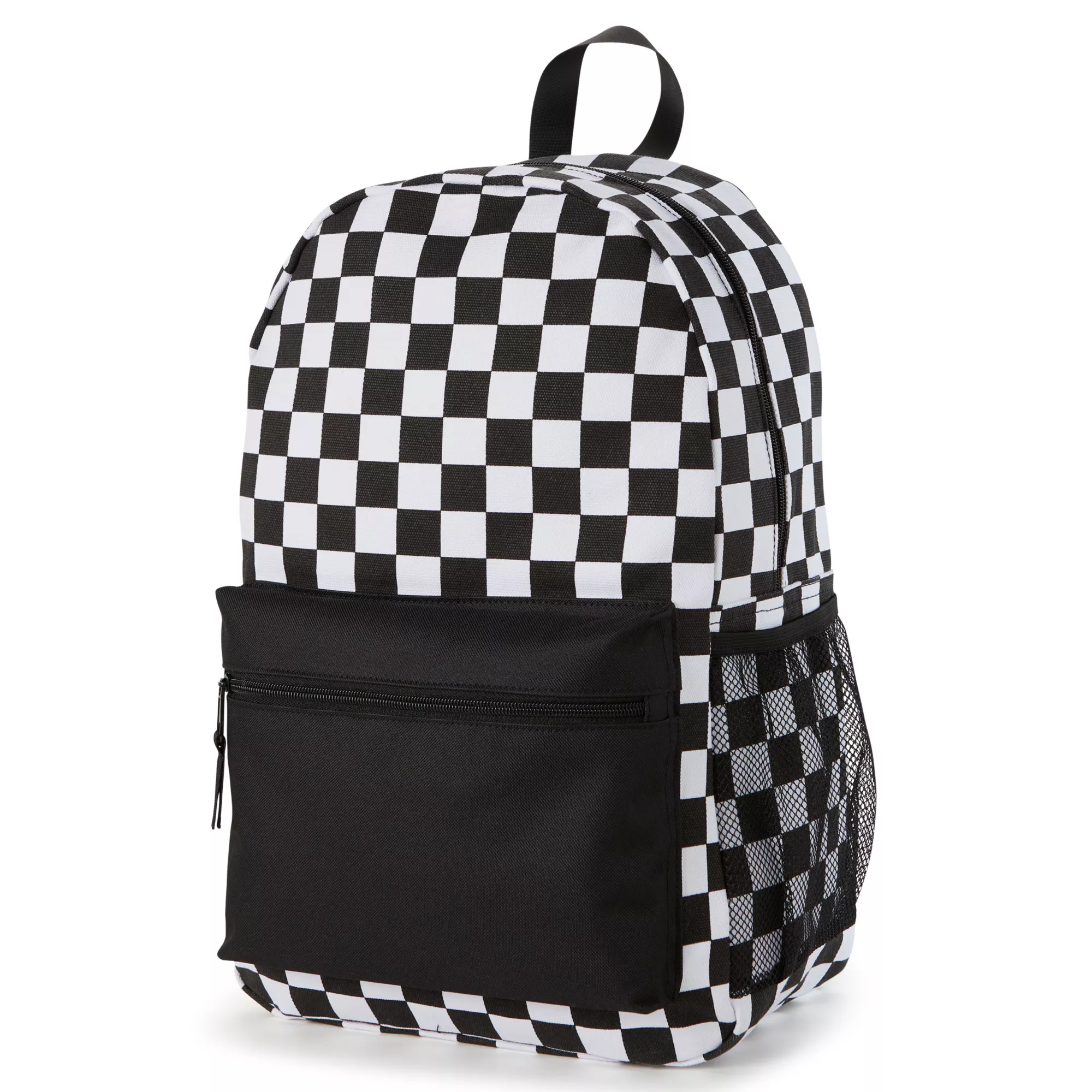 Black and White Checkered Backpack at Spencer's