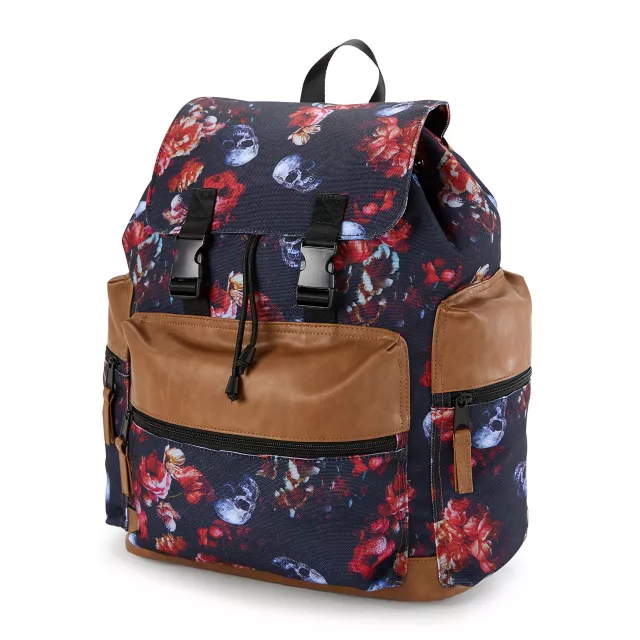 Skull Floral Rucksack Backpack at Spencer's