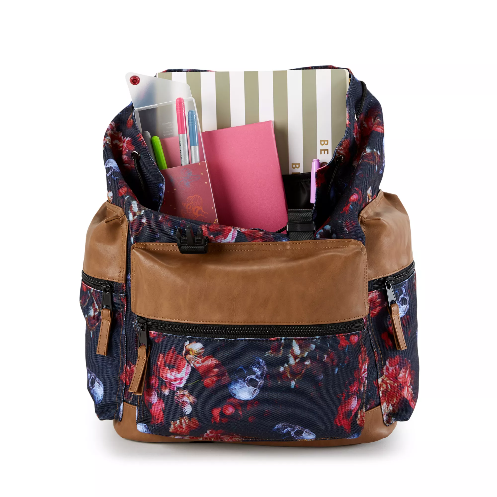 Skull Floral Rucksack Backpack at Spencer's