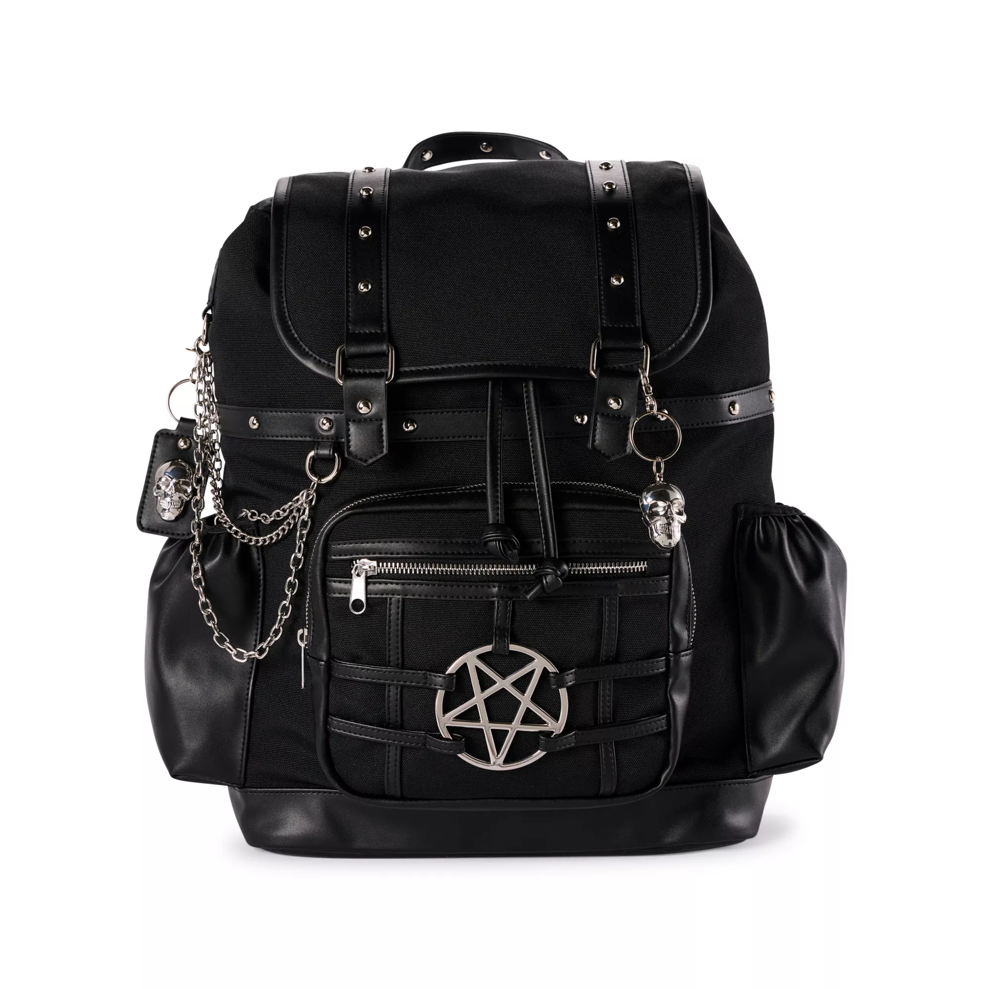 Black Pentagram Hardware Rucksack Backpack