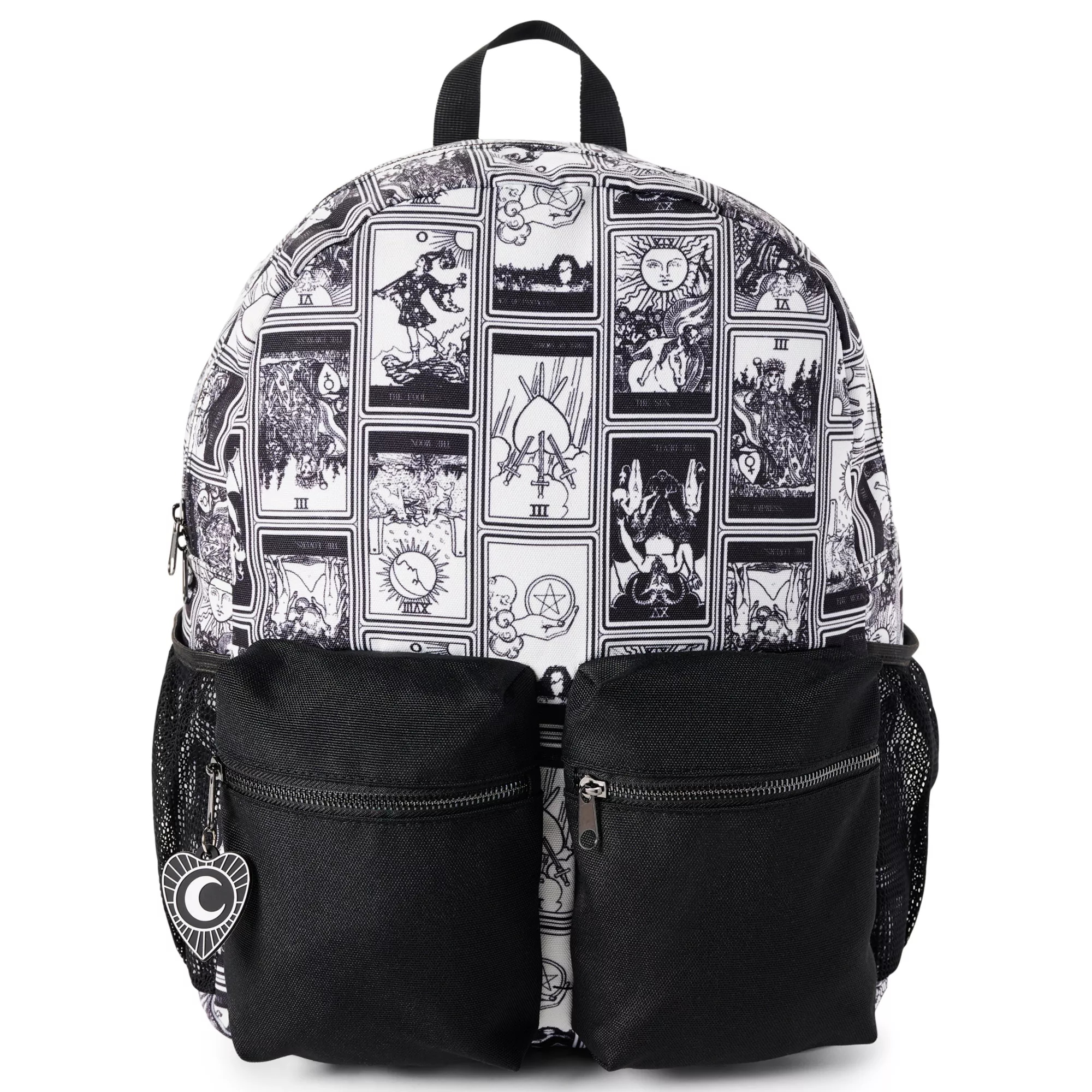 Black and White Tarot Card Print Backpack at Spencer's