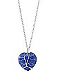 Lapis Semi-Precious Stone Heart Chain Necklace