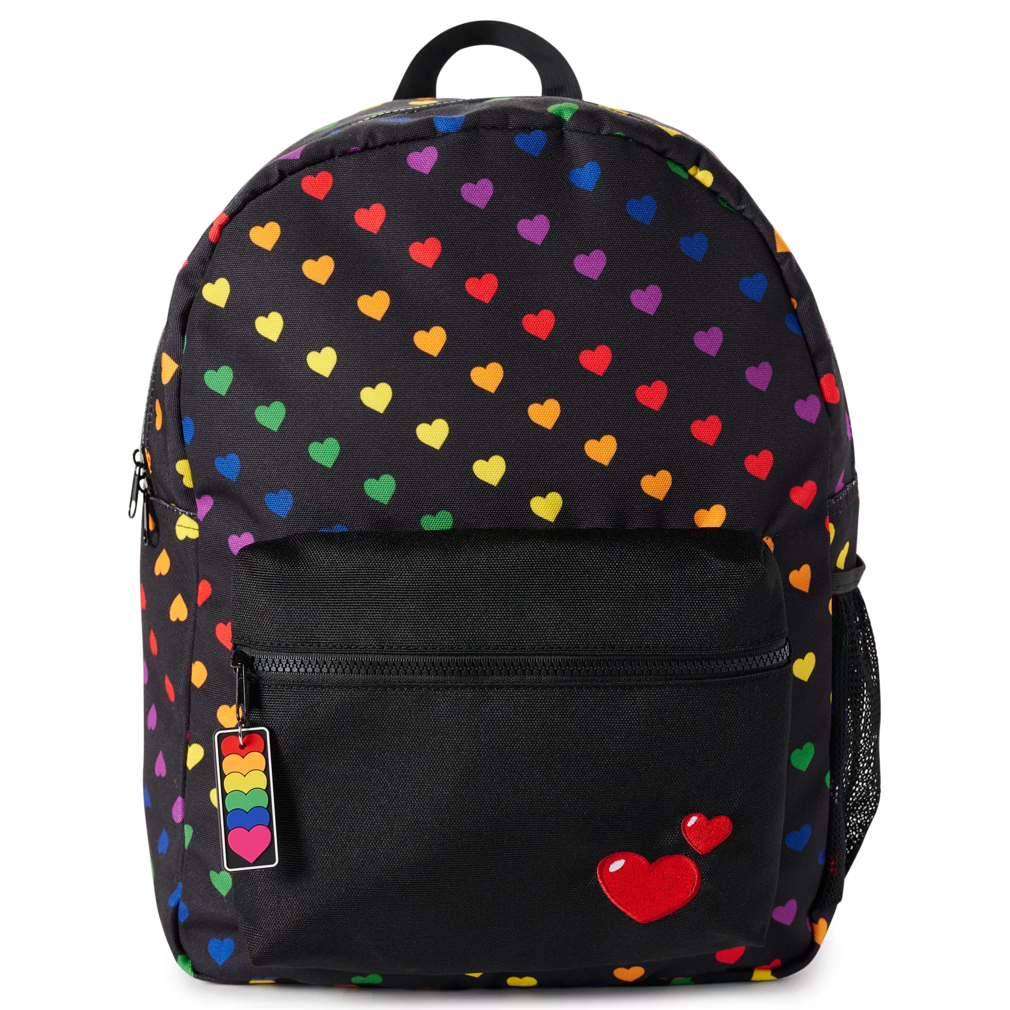 Rainbow Heart Print Backpack at Spencer's
