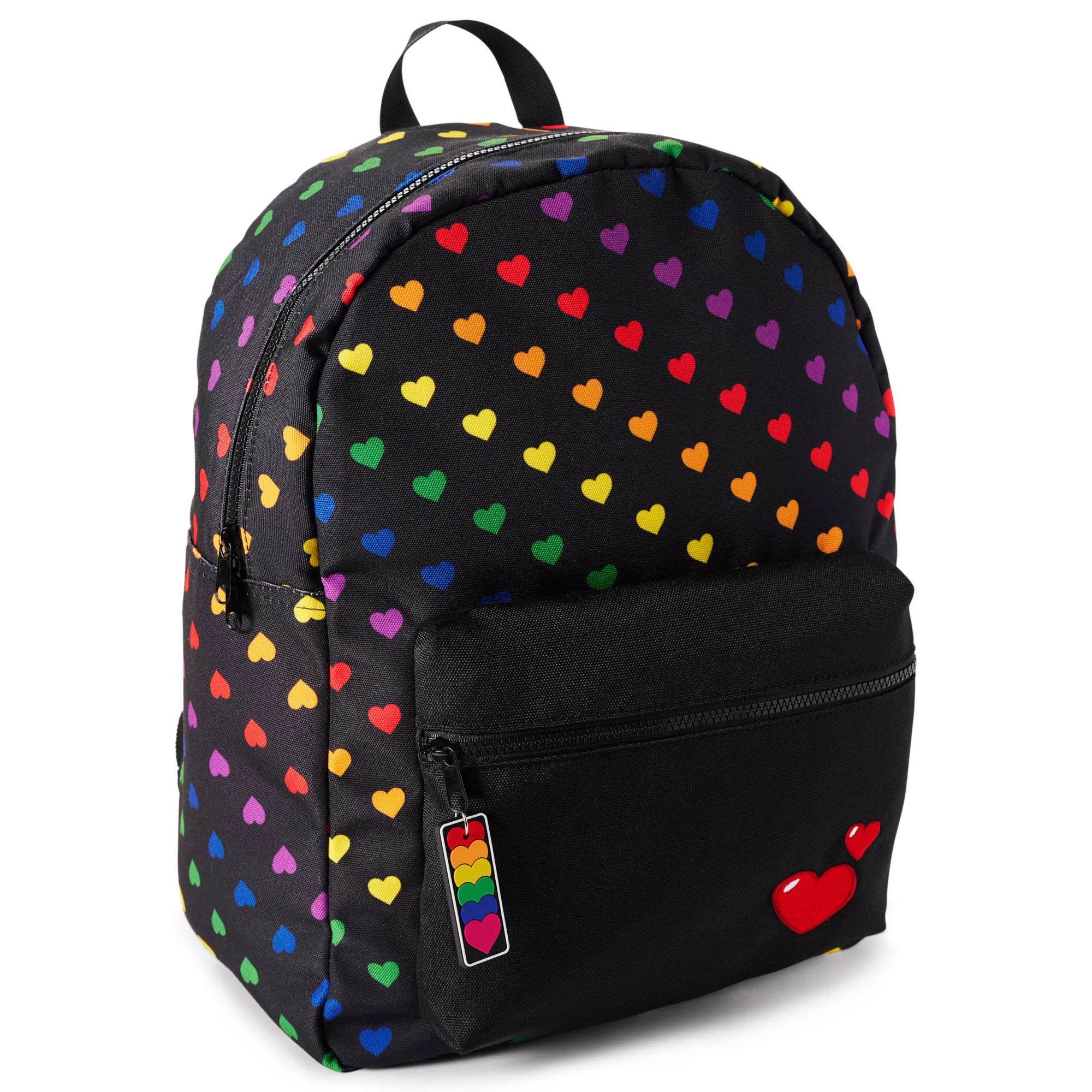 Rainbow Heart Print Backpack at Spencer's