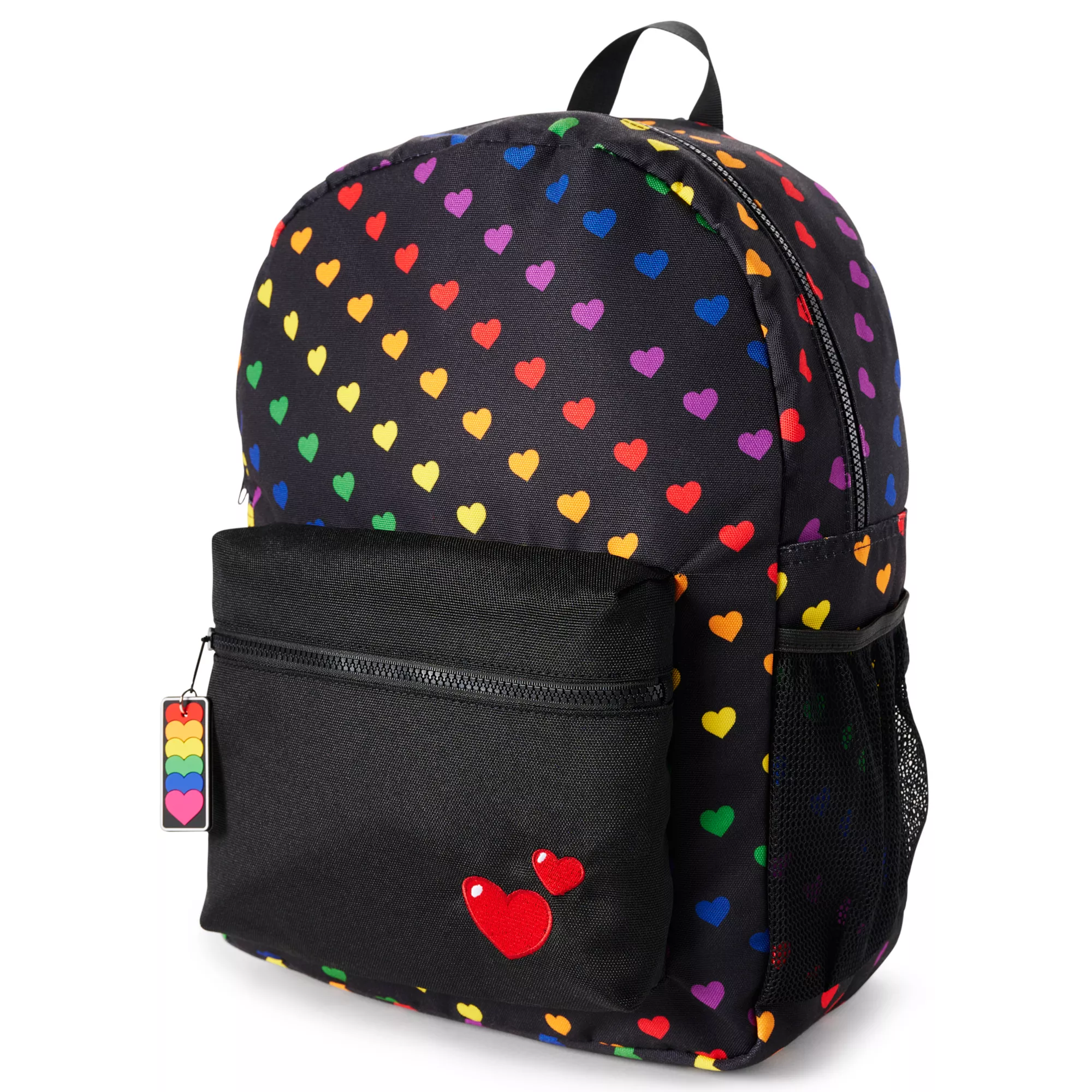 Rainbow Heart Print Backpack at Spencer's