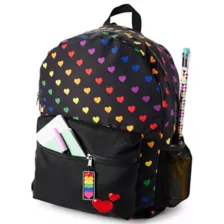 Rainbow Heart Print Backpack at Spencer's