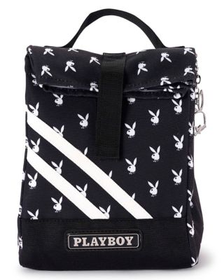 Playboy Bunny Print Roll Top Lunch Box Black