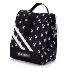 Playboy Bunny Print Roll Top Lunch Box Black at Spencer's