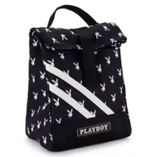 Playboy Bunny Print Roll Top Lunch Box Black at Spencer's