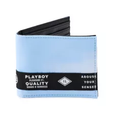 Playboy Taping Bifold Wallet Blue at Spencer's