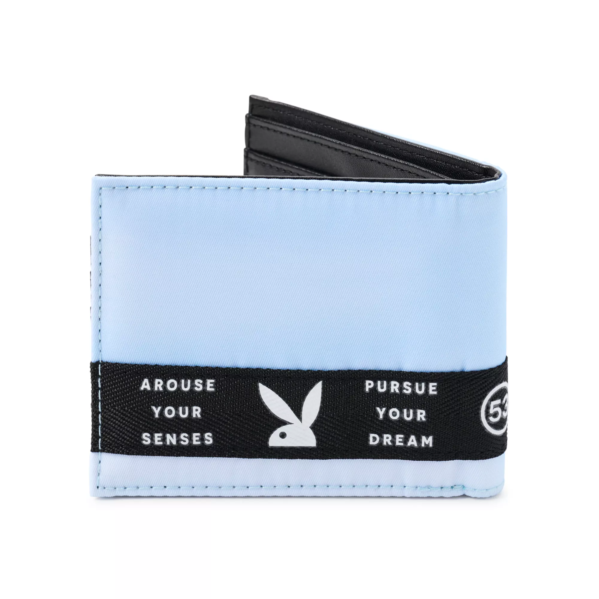 Playboy Taping Bifold Wallet Blue at Spencer's